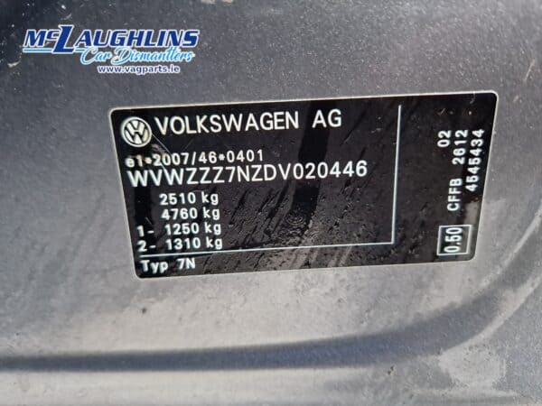 VW Sharan 2013 Grey Bluemotion Tdi 2.0L CFFB NFZ 6S LR7H
